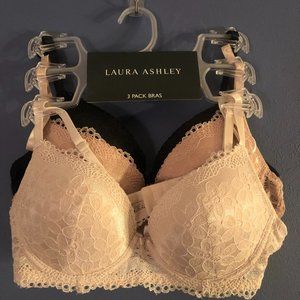 Laura Ashley bra set (3 Bras) lightly padded underwire bras  Size 34B  Brand new